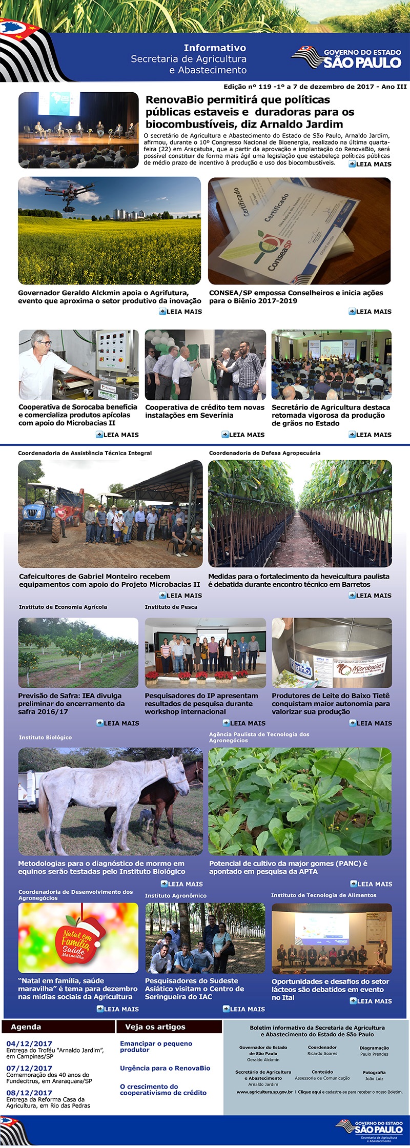 Boletim informativo da Secretaria de Agricultura e Abastecimento do Estado de São Paulo - edição 119